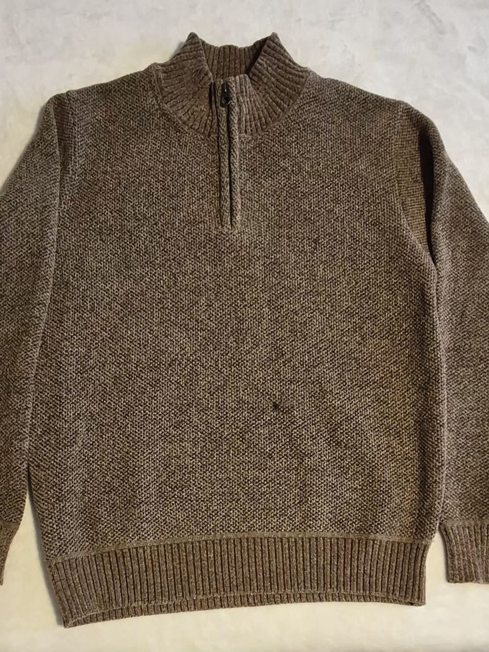 Vintage Men's Brown Half-Zip Sweater